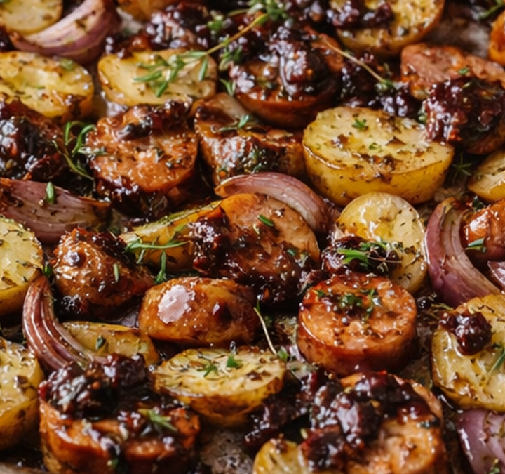 Fig & Blueberry Sheet-Pan Sausage & Vegetables